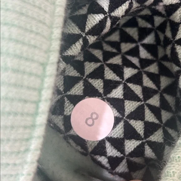 LULULEMON Scuba Hoodie Cotton Fleece Zip Jacket Mint Green Black Size 8 - Picture 11 of 16